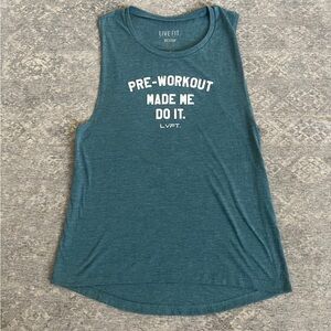 Live Fit Apparel LVFT Workout Gym Tank Top Women medium Preworkout made me do it